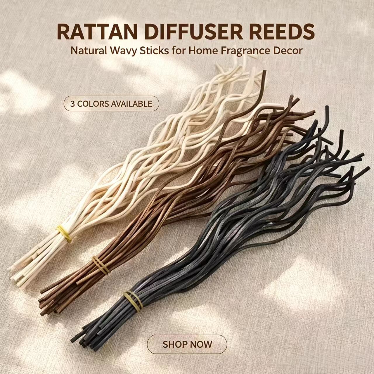 Home Fragrance Reed Diffuser Refill - 20 Varillas Difusoras de Ratán Ondulado