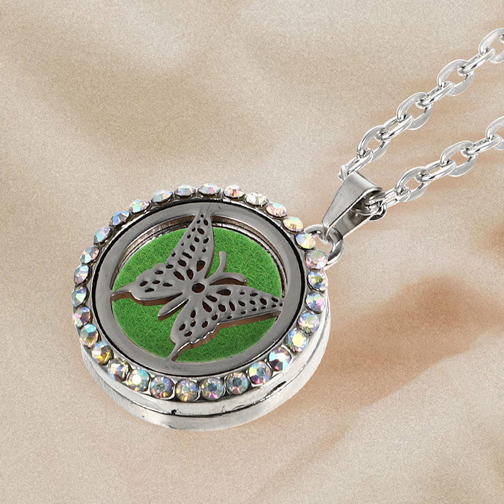 Diffuser Necklace Locket - 50 Almohadillas Redondas de Algodón para